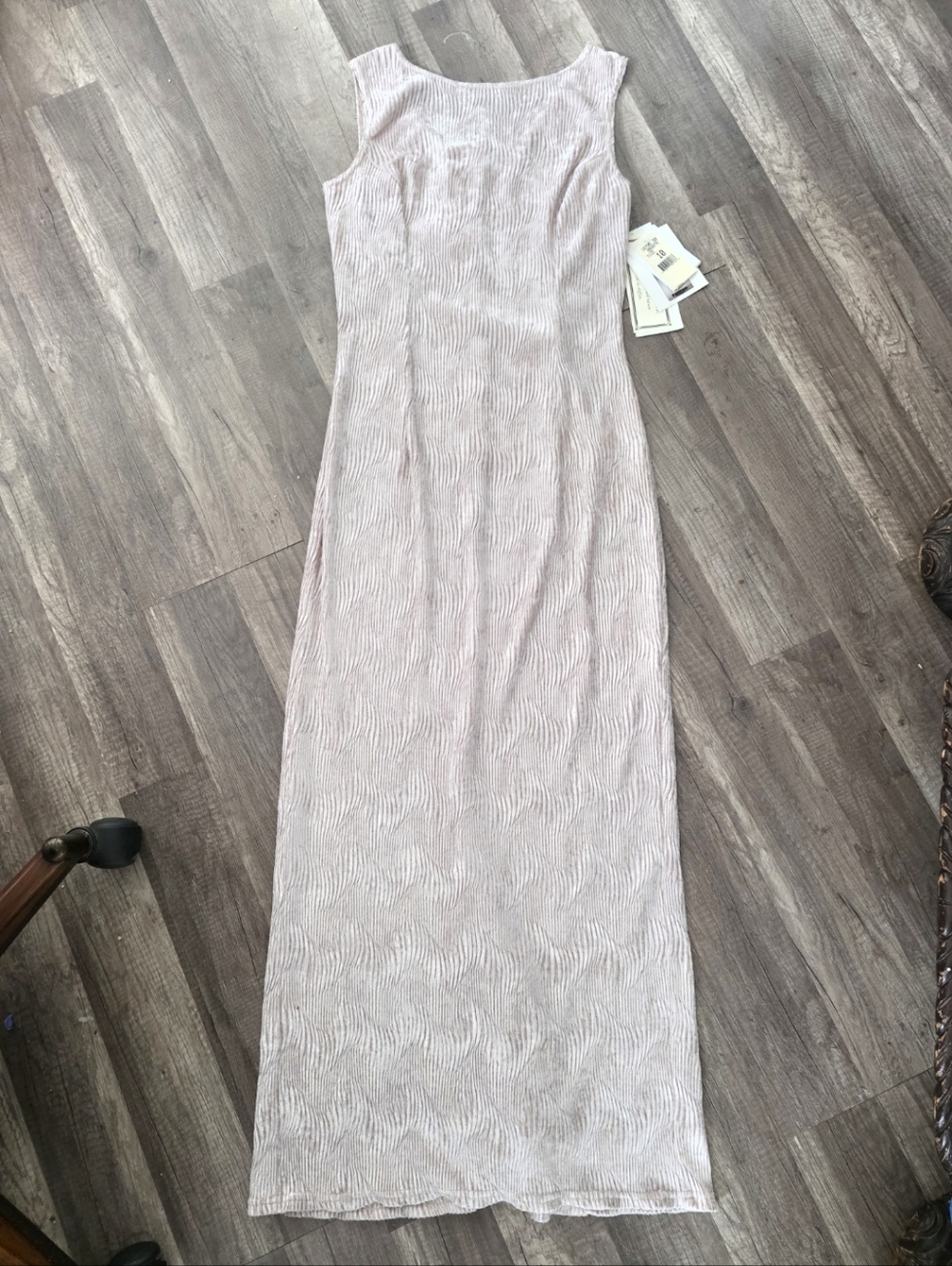 Nwt Vintage Scott Mcclintock Sleeveless Creme Wedding Velvet Luxury Maxi Dress
